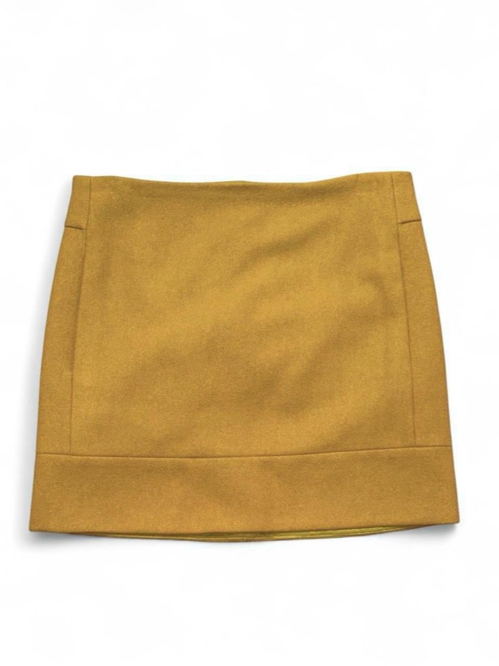 J Crew Miniskirt Wool Blend Mini Skirt Mustard Yellow Green Lined Women 0 Zero
